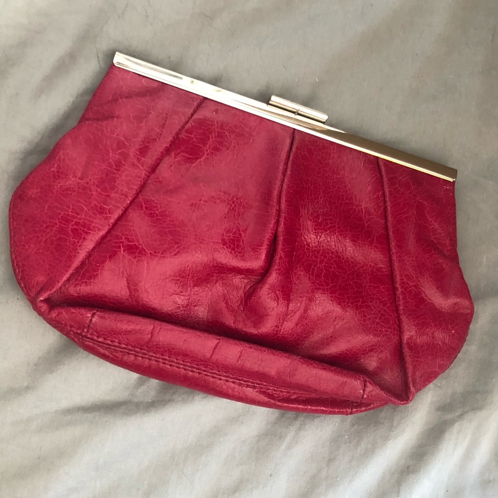 Banana Republic Fuchsia Cow Leather Clutch